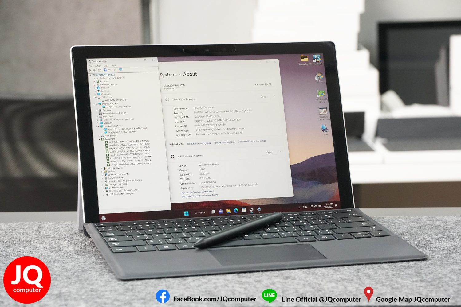Surface Pro 7, i5, 8 GB, 128 GB