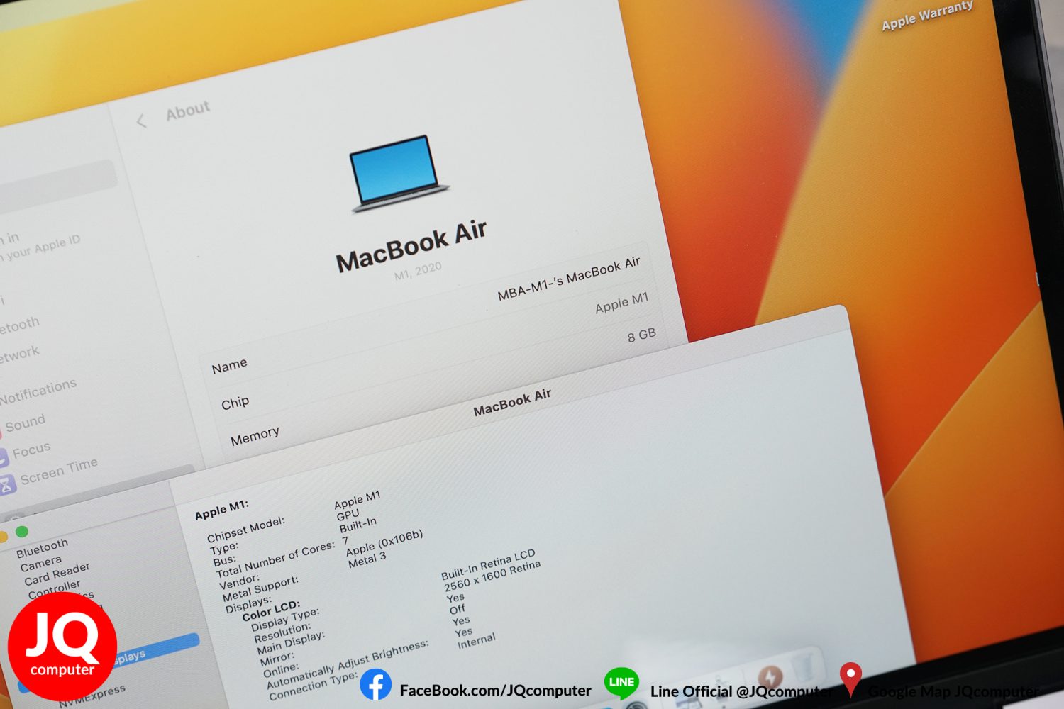 MacBook Air 13" M1, 2020, 8 GB, 256 GB, Apple Care Plus - Image 6