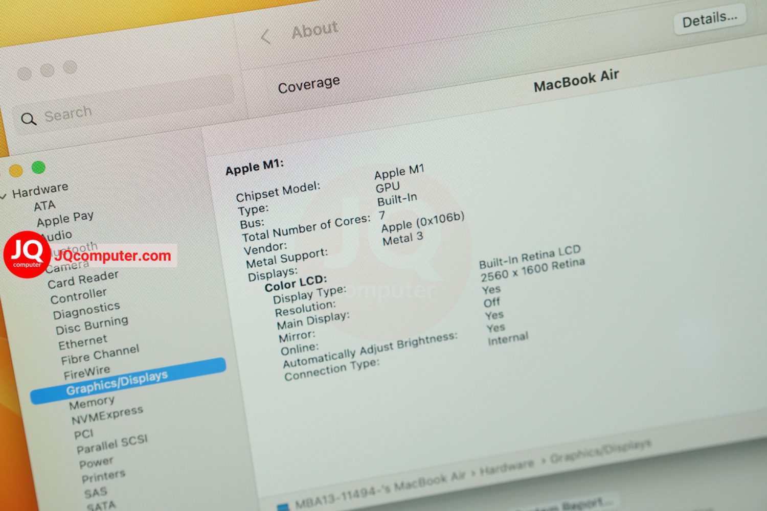 MacBook Air 13" 2020 / Apple M1 (CTO) - Image 8