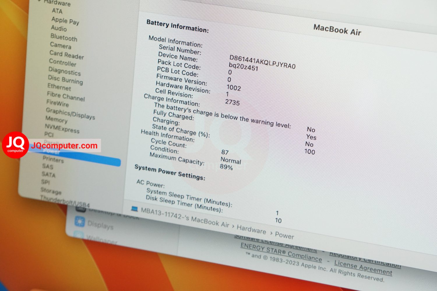 MacBook Air 13" 2020 / M1 (Apple Care+) - Image 8