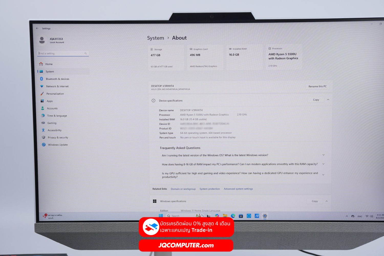 Asus Desktop AIO Zen 24 - Image 9