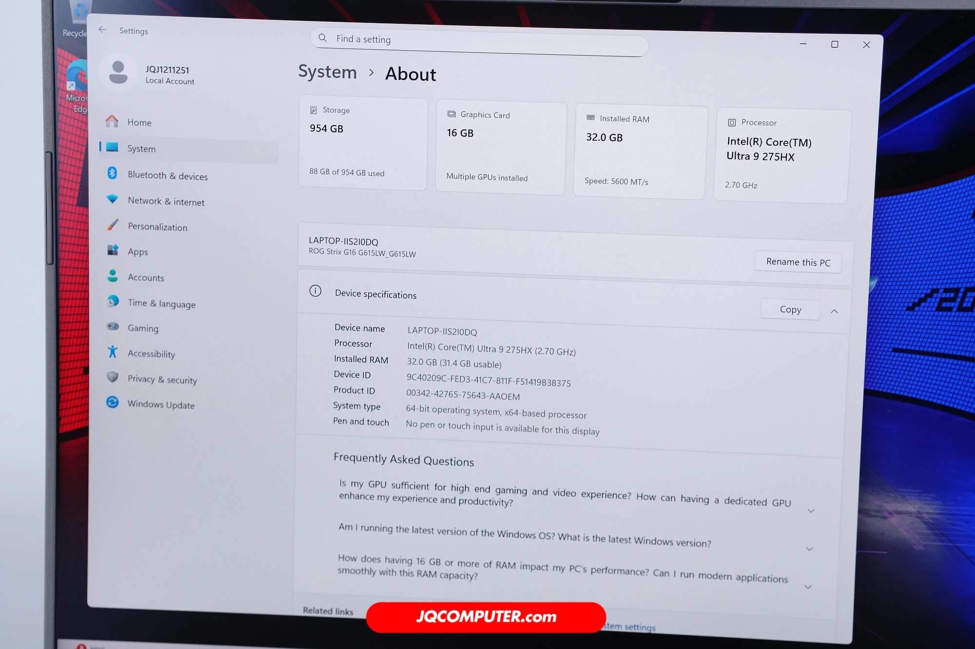 Asus ROG Strix G16 (2025) - Image 18
